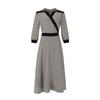 VISITINNEWYORK Line Collar Wrap Print Dress (Vz4Op23)