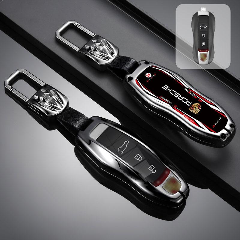 Coque de protection pour clé de voiture en alliage de zinc pour Porsche Panamera Spyder Carrera Macan Boxster Cayman Cayenne 911 718 981 991 Accessoires