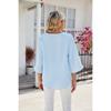Spring Summer New Women's Solid Color V-Neck Mid Sleeve Loose Chiffon Blouse Top