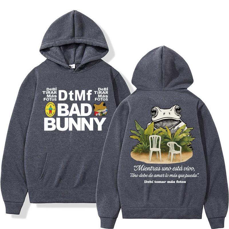 Famous Bad Bunny Debi Tirar Mas Fotos DTMF Hoodie Men Women Fashion Hip Hop Sweatshirt Oversized Fleece Long Sleeve Male