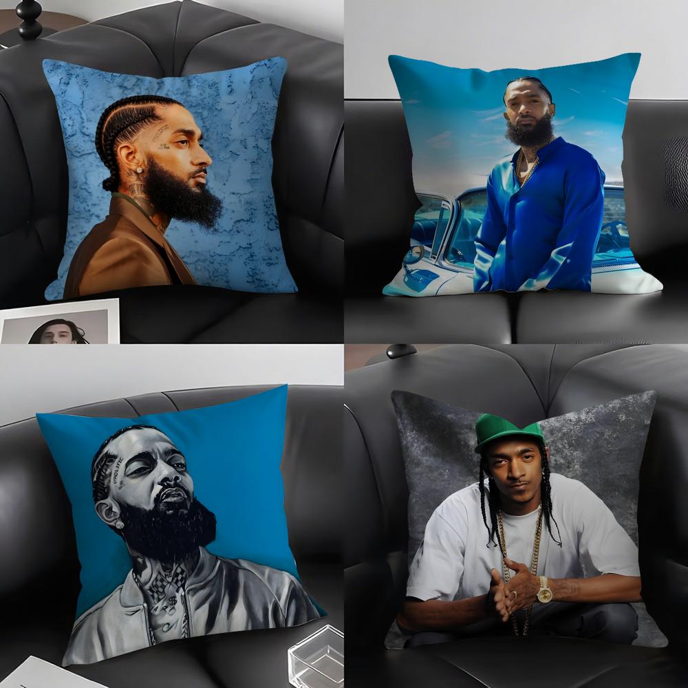 N-Nipsey Husslee Rapper Cushion Cover Pillowcase Ultra Soft Skin Friendly Fabric Cloud Like Comfort & Concealed Zipper