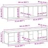 3 Piece Bookshelf Black Oak Effect 36 x 30 x 143 cm