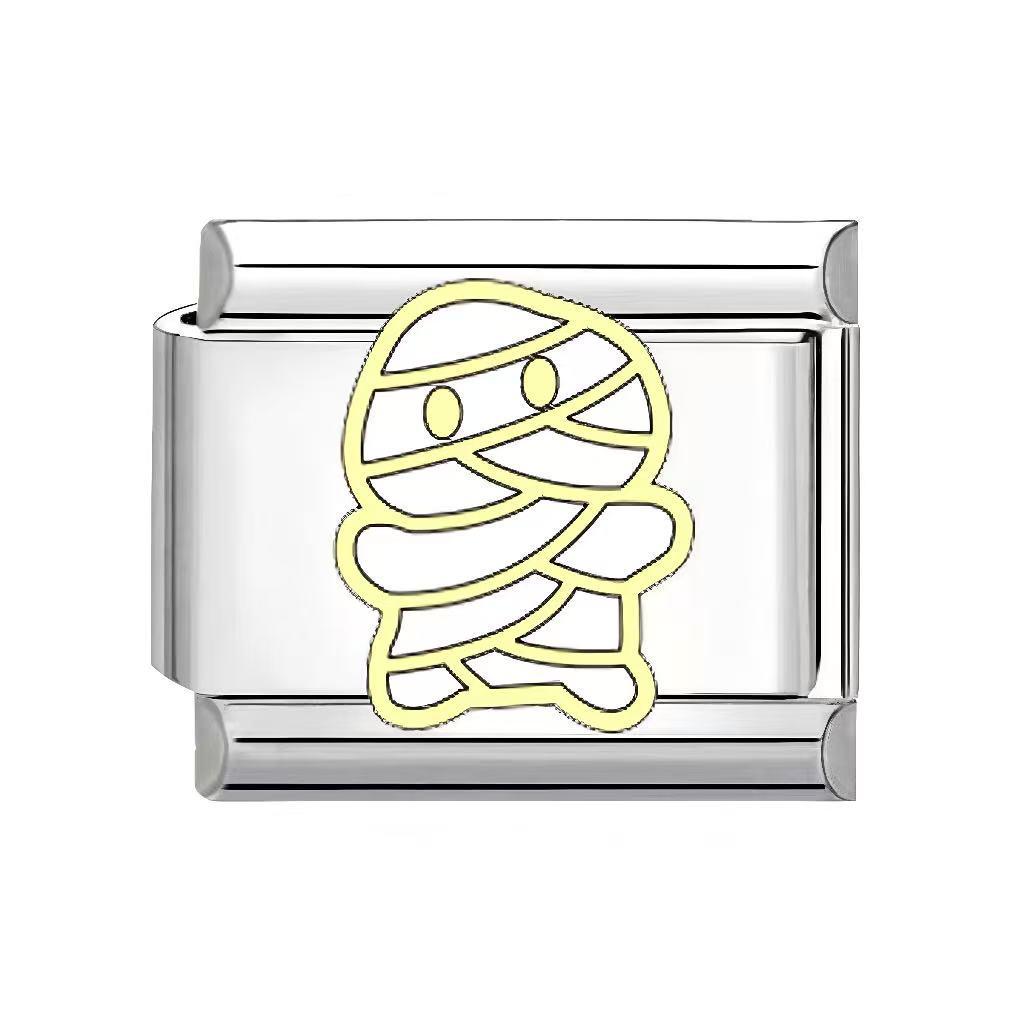 Unisex Gothic Modular Halloween Bracelet - Italian Spliced Titanium Steel Design