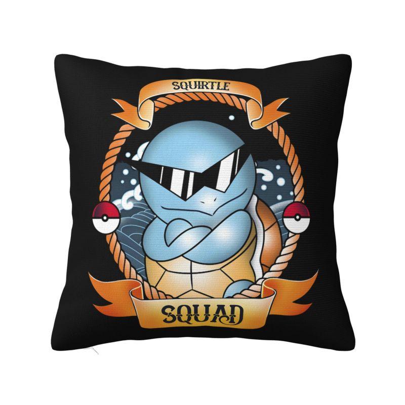 Custom Squirtles Anime Pillowcase Play Game Modern Cushion Cover Velvet Pillowcase 30cmx30cm