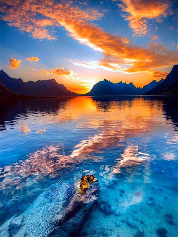 RUOPOTY Painting By Numbers Seaside Landscape Handpainted Unique Gift Pictures By Numbers Tree For Adults Home Decoration