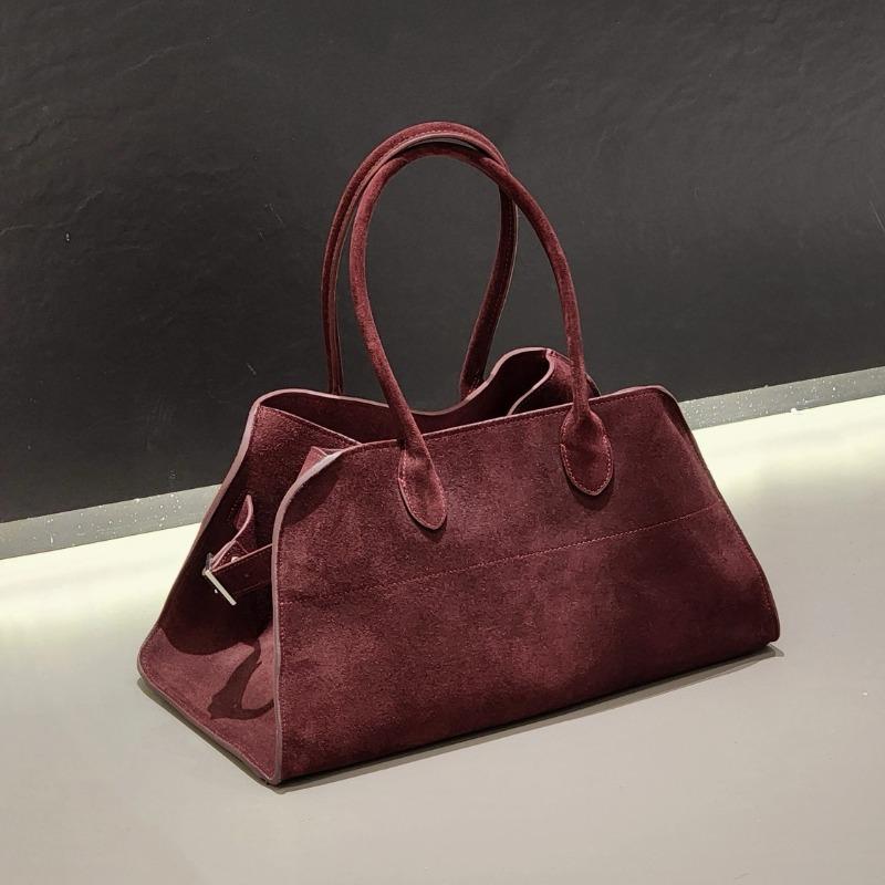 Frosted Cowhide Handbag, Genuine Leather Tote Bag, Large-capacity Commuter Bag, Slack Underarm Bag, Shoulder Messenger Bag, Women