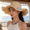 Wide Brim Straw Sun Hat Packable Beach Sun Hat New Wide Brim Sun Hat  Summer