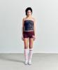 ASIF CALIE Croshet Motif Knit Shorts Deep Purple
