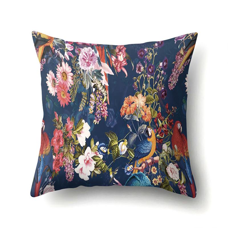 Polyester Pillowcase Plant Decoration Home Printed Pillow Car Waist Cushion Sofa Bed Head Cushion Cover