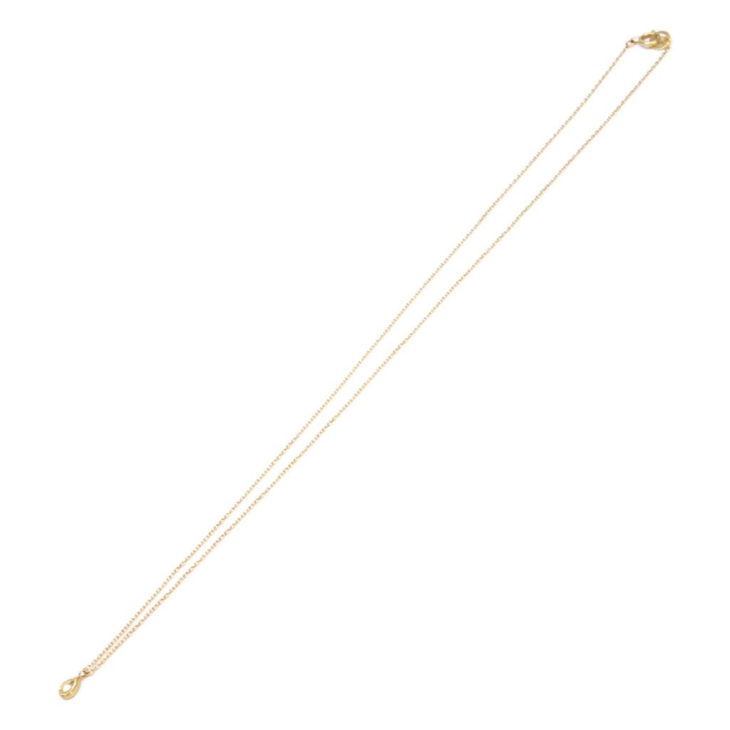 hum K18 0.095 1P Diamond Teardrop Necklace Yellow GoldUsed