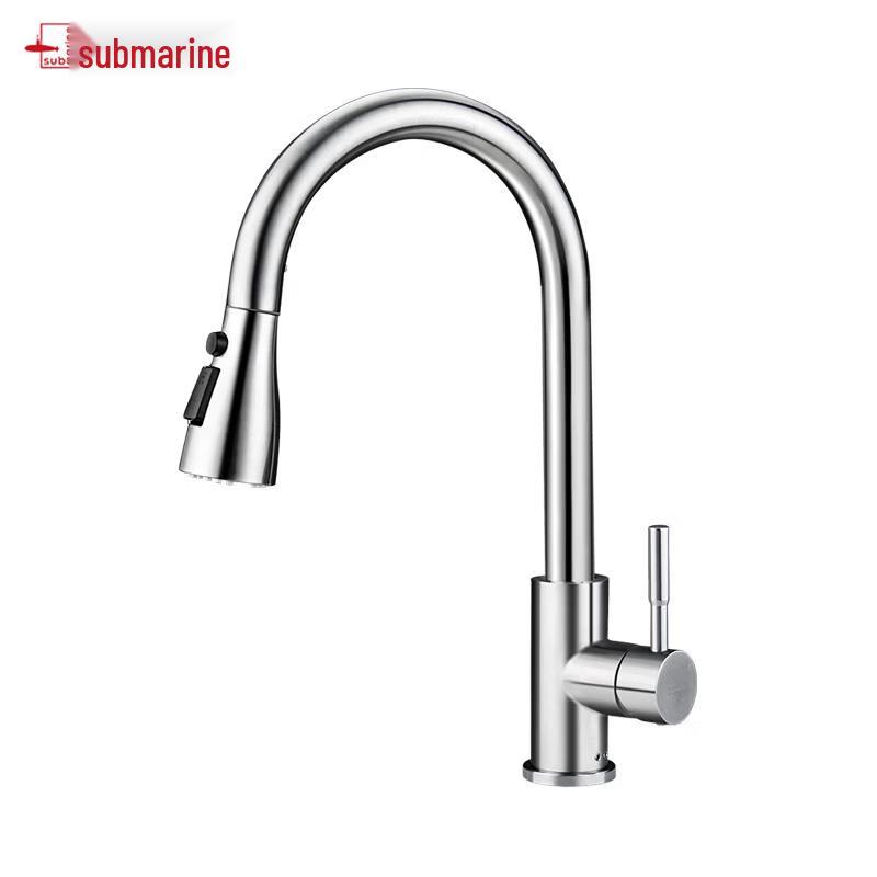 Submarine L3049X 304 Stainless Steel Pull-Out Kitchen Faucet