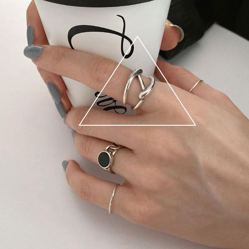 S925 Sterling Silver Roman Numeral Open Ring for Women - Trendy, Retro, and Stylish