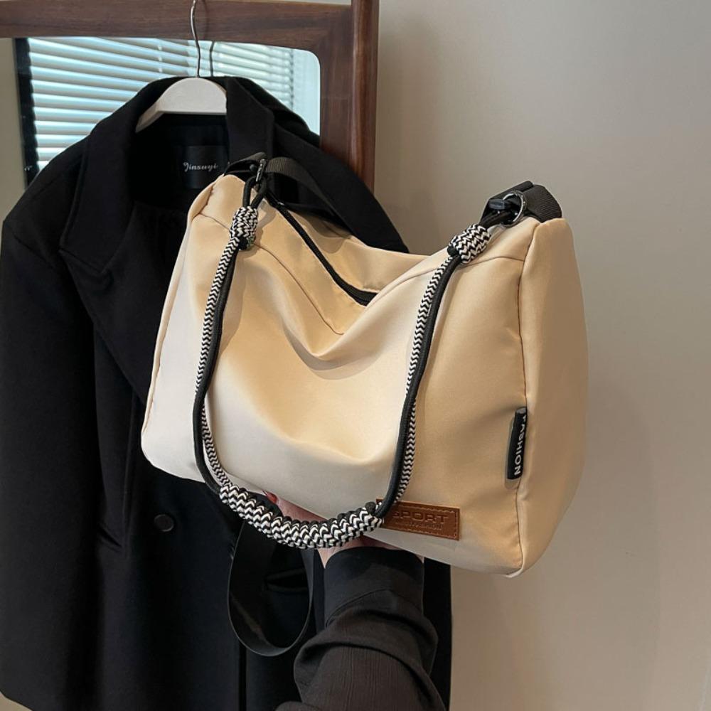 

Fashion Korean Style Bag Commute Large Capacity Portable Nylon Tote Bag Travel чорний