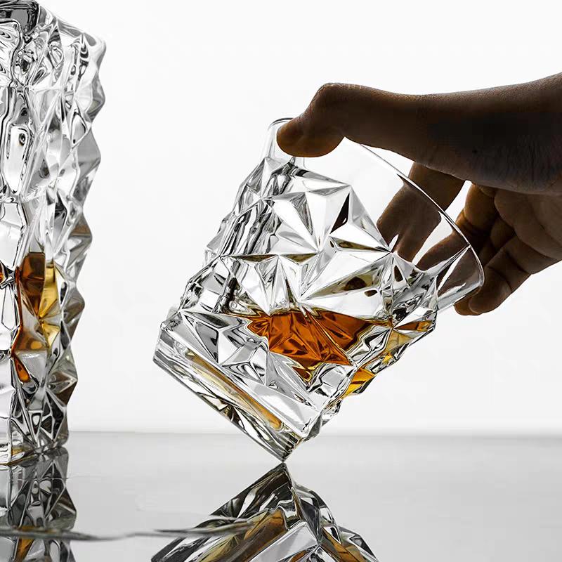 280ml/290ml Kristallglas Kreativ Roterande Whiskey Ismönstrad Cocktailglas Bar Ölglas