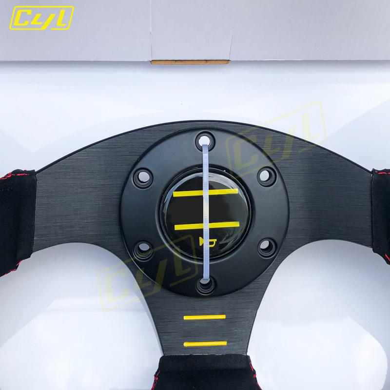 JDM Modified Racing Type D 13 "320mm Flat Drift Steering Wheel Suede Leather Sports Steering Wheel For Universal