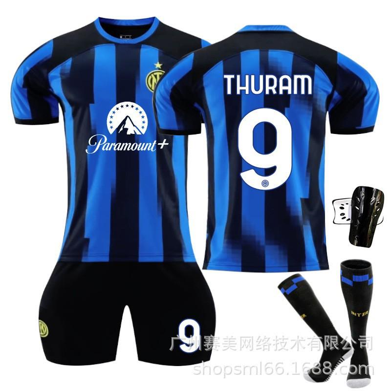 2324 Inter Mailand Heim Nr.. 90 Lukaku 10 Lautaro 23 Barrera Fußballtrikot Set