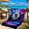 Custom Name Beach Towel Chelsea Crest Artwork Microfiber Beach Towel, Lightweight for Summer Travel, Swimming Pool Fan Birthday Gift