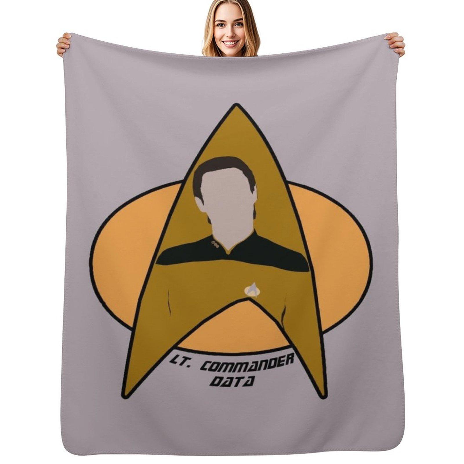 Lt Commander Data Throw Blanket Soft Breathable Blanket for Night Sleeping 75x100cm