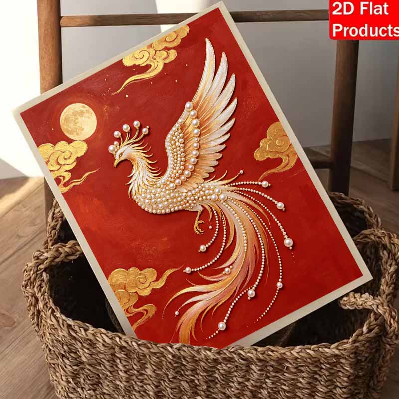 DIY Pearl Diamond Art Painting Kits for Adult and Beginners, Majestic Phoenix Sparkling Painting Craft Home Wall Decor Handmade Gift