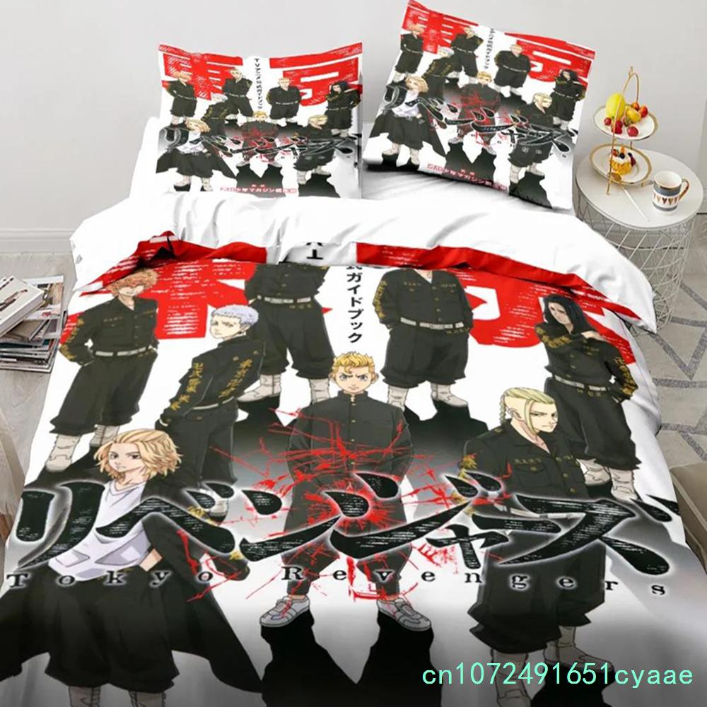 Anime Tokyo Revengers Ryuguuji Ken Sano Manjiro Bettbezug Cartoon Bettwäschesets Bettset Steppdecke Bettdeckenbezüge Heimtextilien