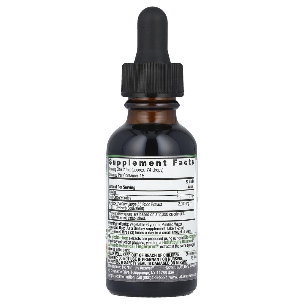 Nature'S Answer, Burdock Root, Liquid Extract, Alcohol Free, 2,000Mg, 30Ml(1Fl Oz)