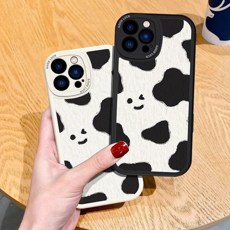 Simple cow pattern is suitable for OPPOfindx7 lambskin Reno11pro women's r17 mobile phone case k12x one plus 11.