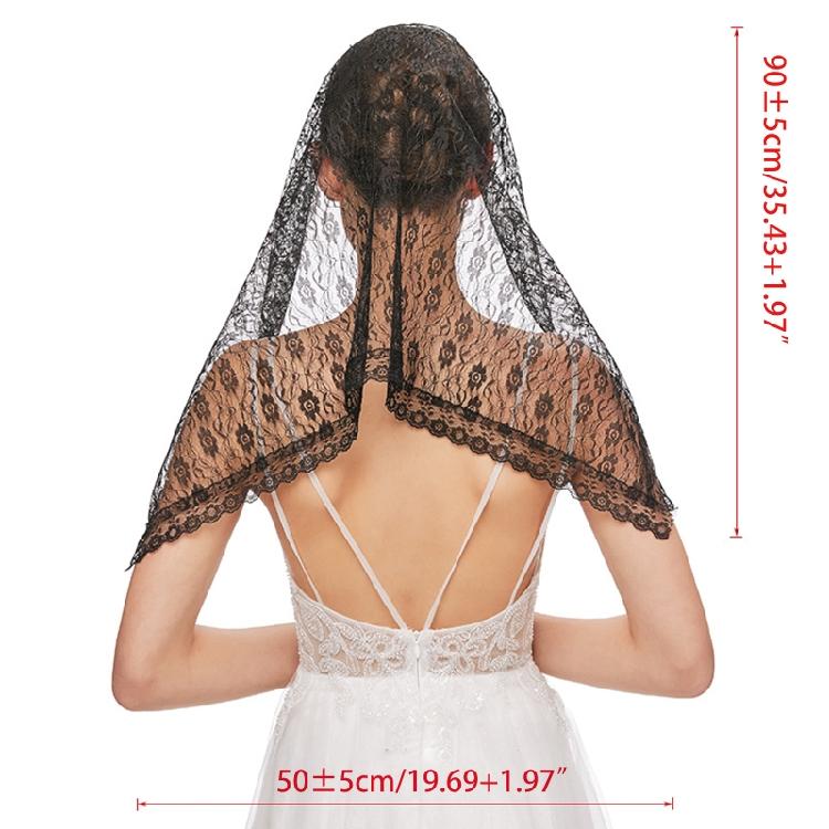 Lace Mantilla Veil Soft & Comfortable Floral Design for Head Covering for Women