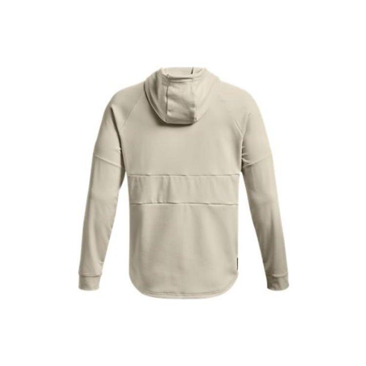 Under Armour Rush Solid Logo Print Drawstring Hoodie Men Hoodies Brown 1370450-279