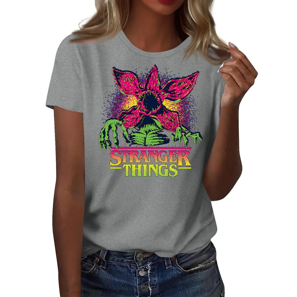 Women's Fashionable And Casual Long Sleeve Printed Short-Sleeved Top