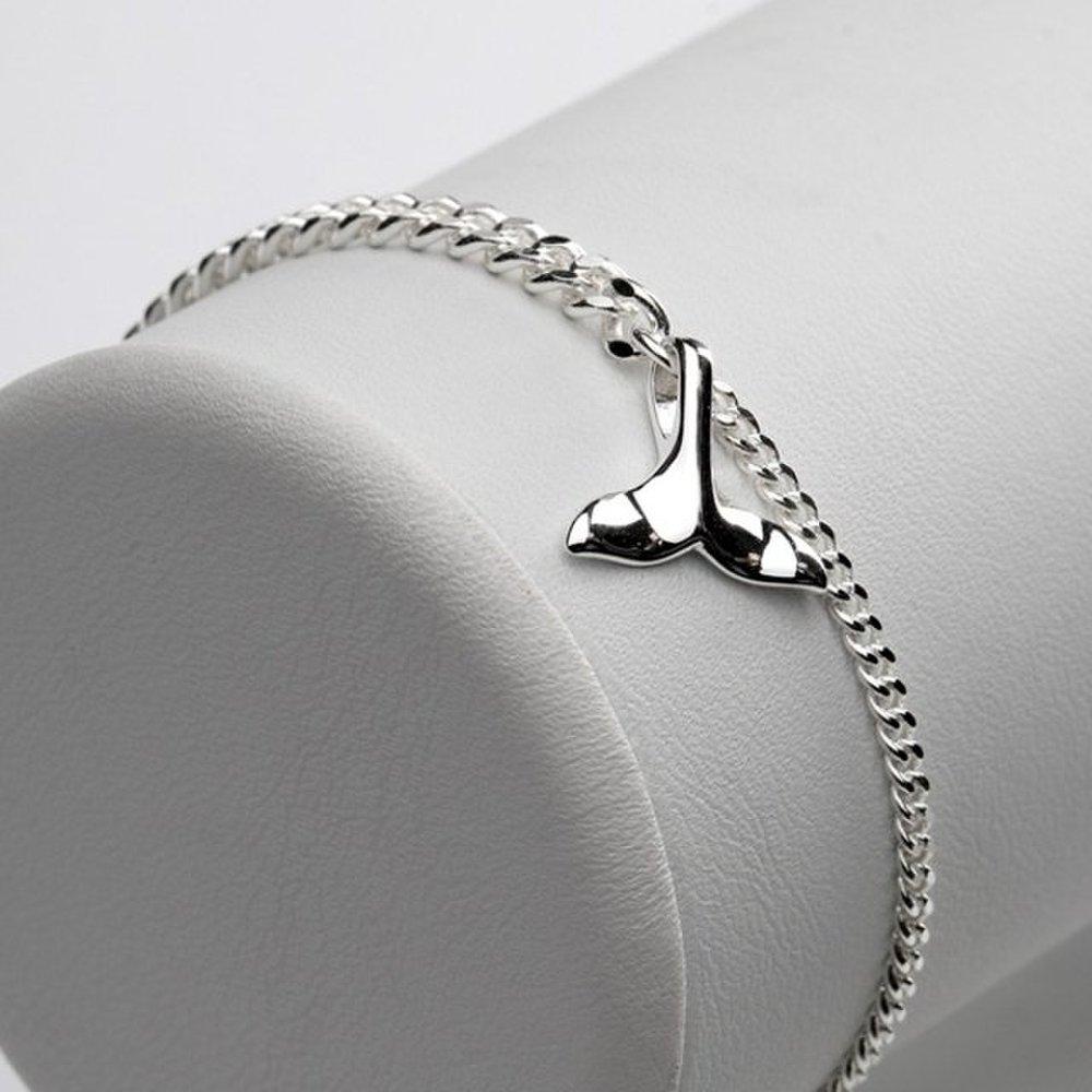 

[As Little] Chain Bracelet Silver Curb Silver 925 Whale Tail Charm