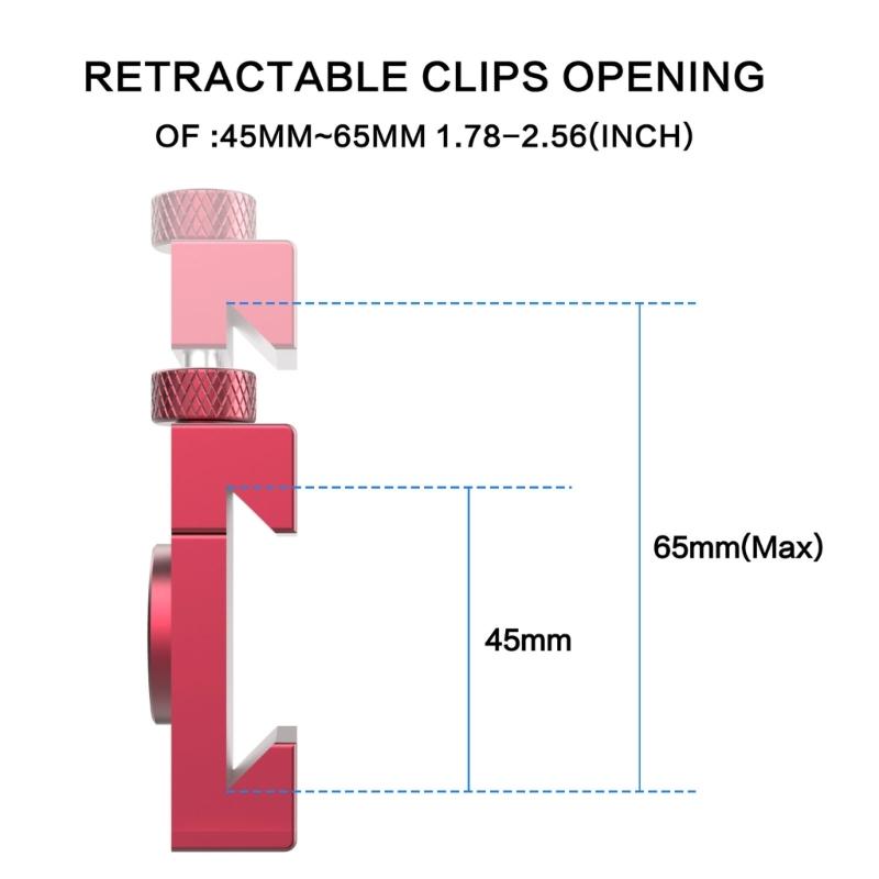 Aluminum Tennis Camera Mount for Smartphone and Action Cameras, 360 Degree Adjustable Phone Clamp for Sports Training