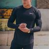 Muscleguys New American Fitness Long Sleeve T-Shirt Sports Men's Running Training Cotton Top