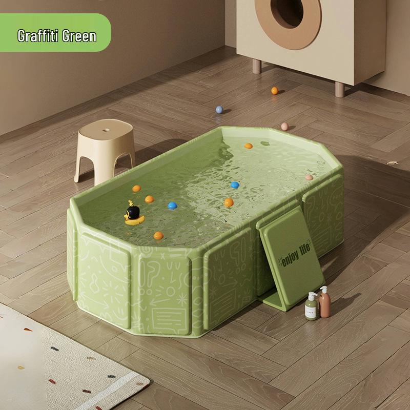 Jiami Faltbare Babybadewanne: Große Größe für Alter 0-5, Sitzen und Liegen Neugeborenen Integriertes Design