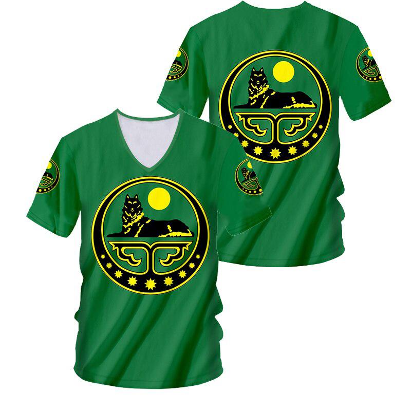 

Летние футболки с изображением России и Чечни, чеченские флаги с 3D принтом, мужские и женские модные футболки с короткими рукавами и v-образным вырезом, мужские футболки, топы, одежда 6XL