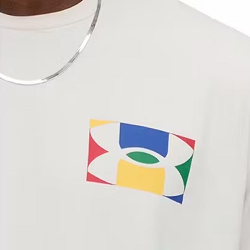Under Armour Museum Color Block Print Loose Fit Sports Casual Short Sleeve T-Shirt Men Tops Rock 1390172-279