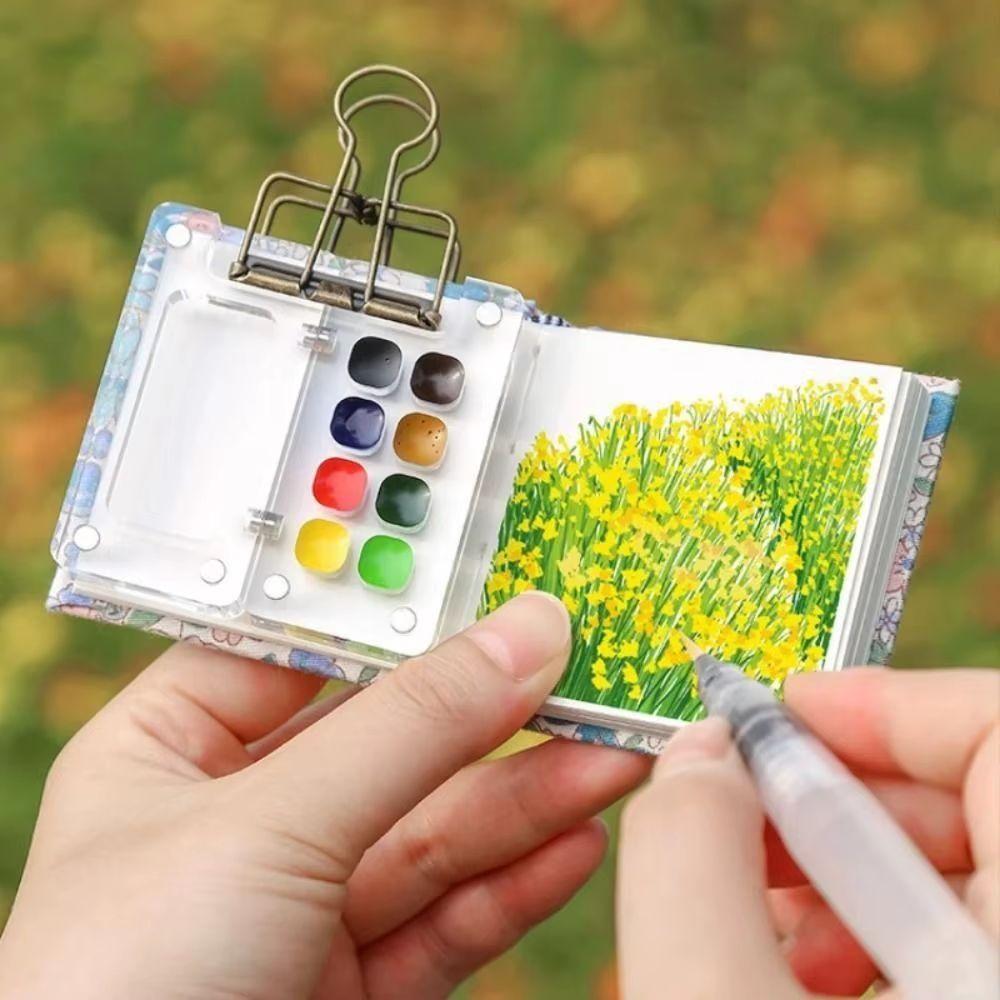 Palettes Mini Watercolor Palette Mini Size Mini Paint Tray Portable Travel Painting Set  Travel Use