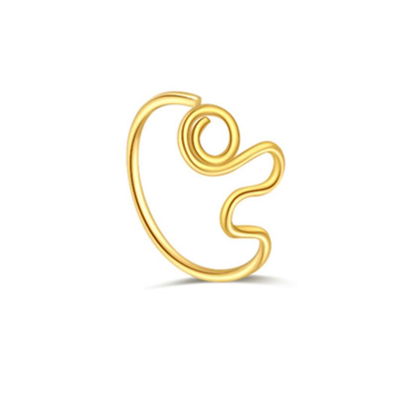 Winding Special-Shaped Nose Ring Music Note Love Shape Design Gold Special-Shaped Niche Nose Ring Ear Cartilage Clip
