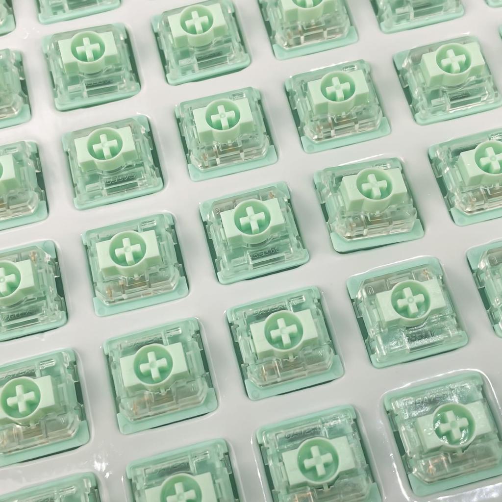 Gateron JADE Series Low Profile Keyboard Switches, Tactile 65gf 3-Pin RGB LED Factory Lubricated for MX Mechanical Keyboards (90 pcs)