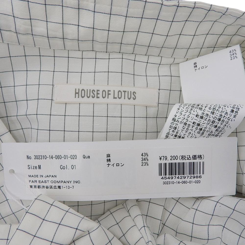 HOUSE OF LOTUS Linen monotone check coat dress, women's, white, size M, stainless steel dress M whiteUsed