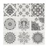 Stencil Sheet Mandala Set of 9 Large Size 30.5cm Washable Reusable DIY Stencil Geometric Floral Pattern Handmade Interior Craft Supplies