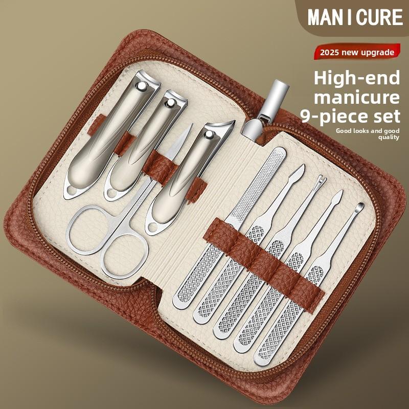 High-end Semi-black Nail Clipper Set, Complete Set of Stainless Steel Manicure Tools