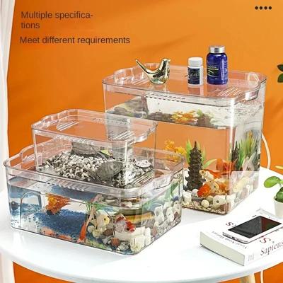 Transparente Aquarium-Desktop-Dekoration aus Acryl, dekorative Betta-ökologische Zuchtbox, Aquariumzubehör, Fischbedarf