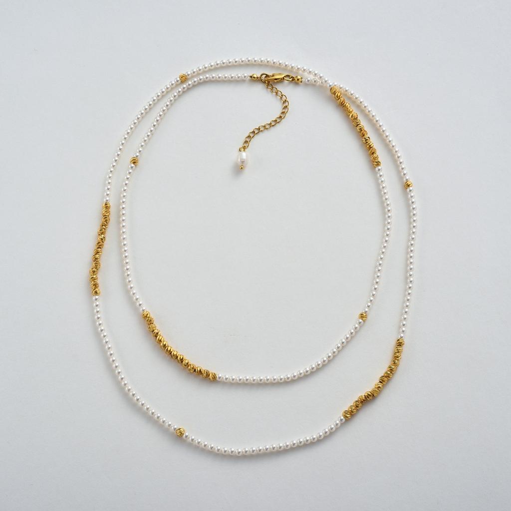 Earrings Xiaomi Beads 3Mm Ultra-Fine Collarbone Chain Beads Niche Pearls Color Matching Gold Light Luxury Niche Stacked Necklace Women