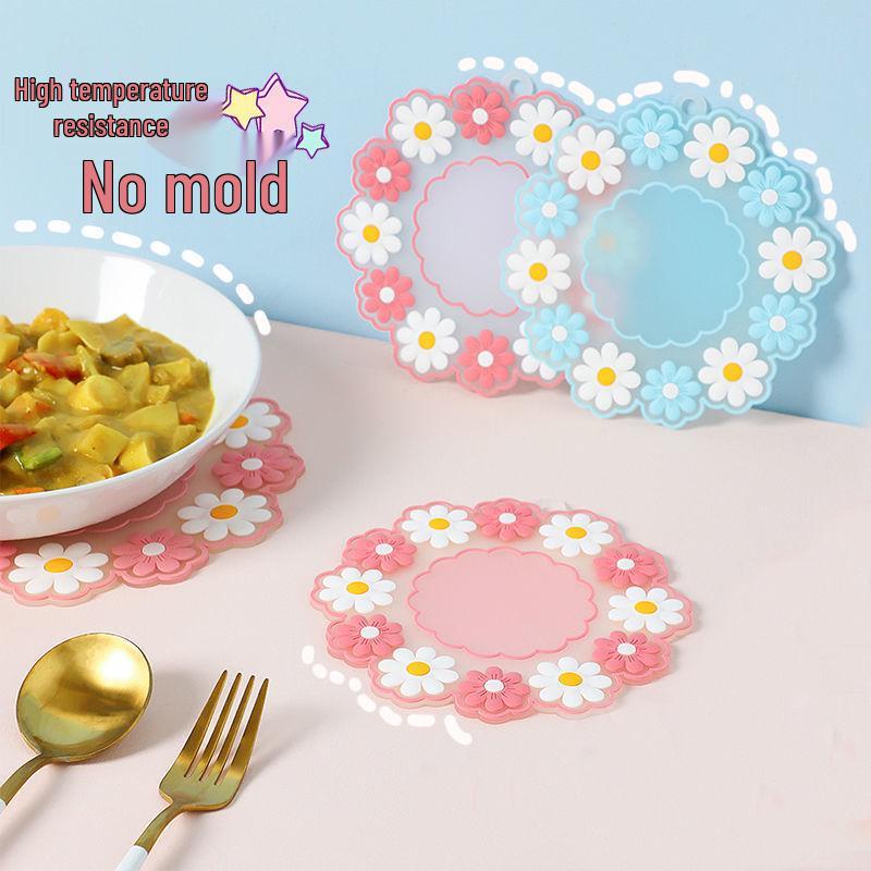 Gänseblümchen Floral Silikon Hitzebeständige Matte - Esstischunterlage, Verbrühschutz Topfuntersetzer, Schüsseluntersetzer, Untersetzer