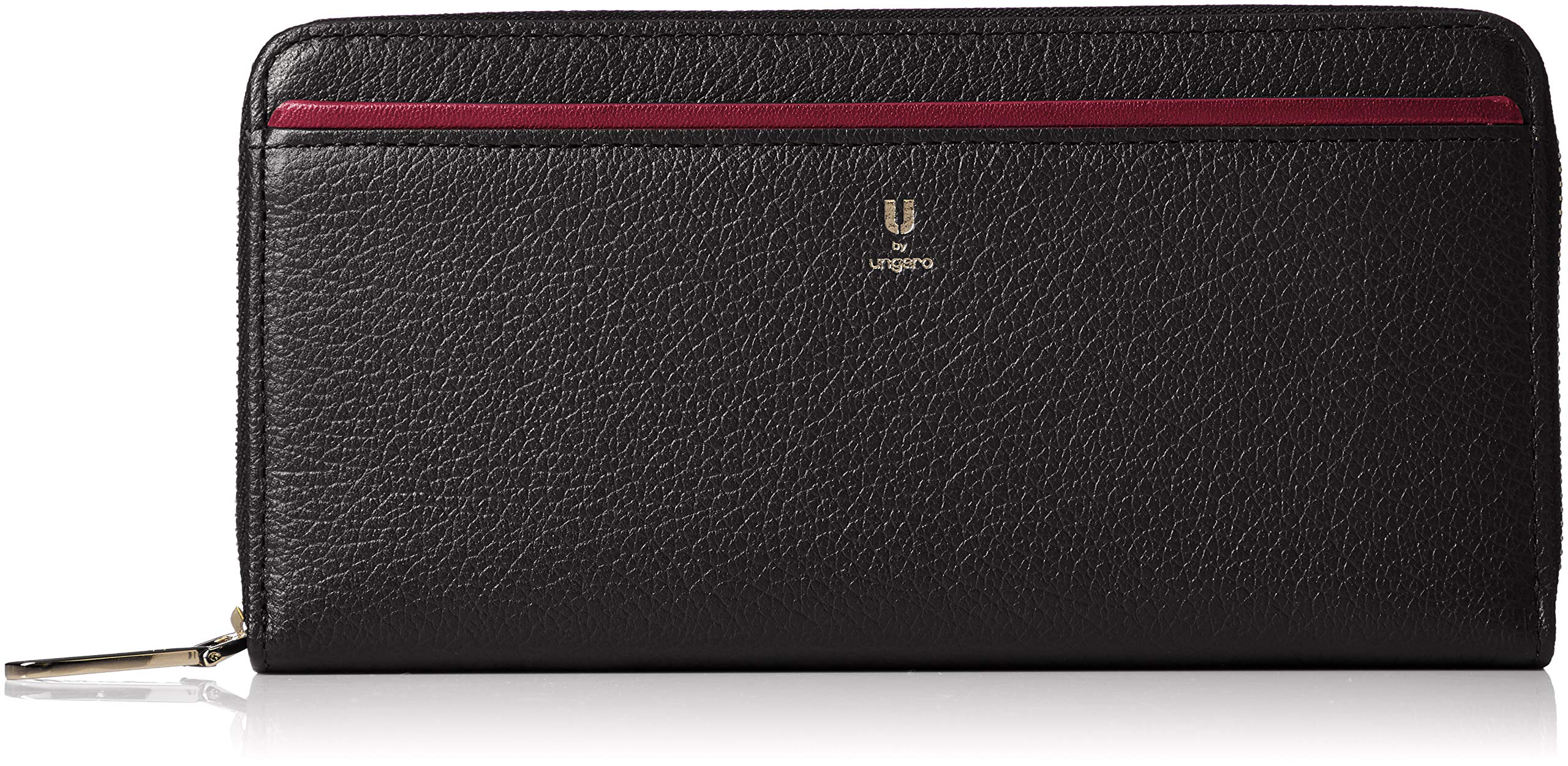 

U by Ungaro Длинный кошелек София из коровьей кожи с дизайном в горошек UULW8FT3, черный, кожа с тиснением гордо , устойчивая к царапинам, тонкий, двухцветная подкладка, чёрный