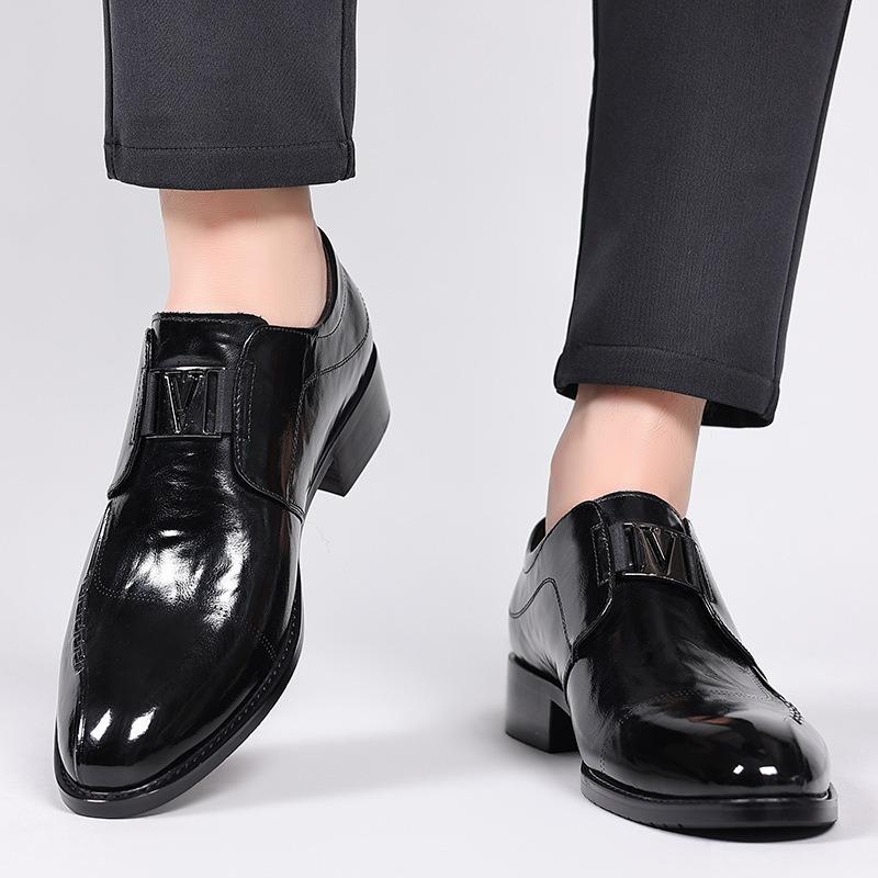 Men's Genuine Cowhide Leather Slip-on Shoes - Breathable, British Style, Formal/Casual