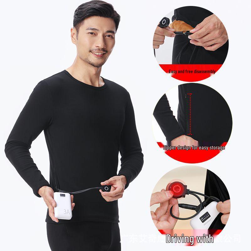 Unisex USB-Charged Heated Underwear Set for Full Body Warmth and Cold Protection
