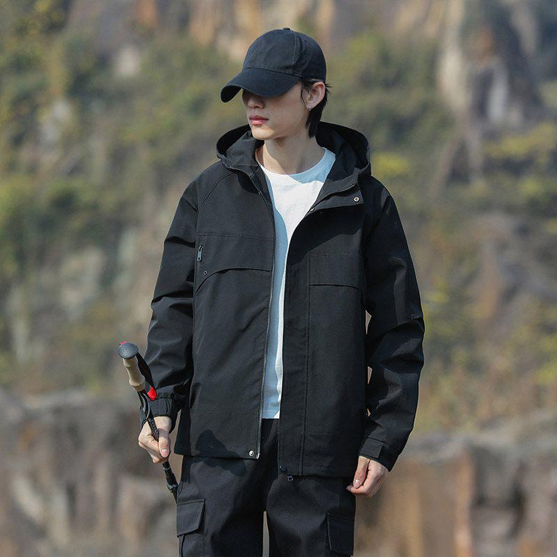 Qisensen 2026 Spring Couples  Outdoor Mountain Jacket for Men 3XL чёрный