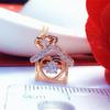 Exquisite Purple Gold 585 Russian Korean Version Temperament Women'S Heart-Shaped Diamond-Encrusted Pendant Rose Gold-Plated Color Gold Collarbone Cha