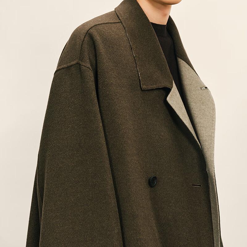 CROQUIS Men's 2025 Winter H-Lapel Long Wool Blend Coat